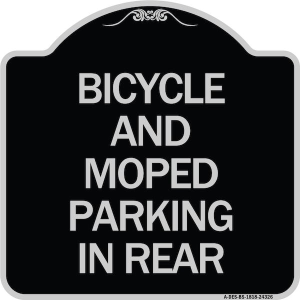 Signmission Bicycle and Moped Parking in Rear Heavy-Gauge Aluminum Architectural Sign, 18" x 18", BS-1818-24326 A-DES-BS-1818-24326 - main